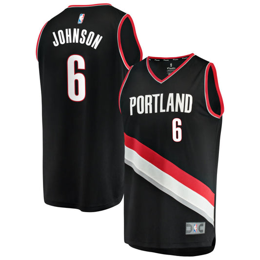 Keon Johnson Portland Trail Blazers Fanatics Branded Fast Break Replica Jersey Black - Icon Edition
